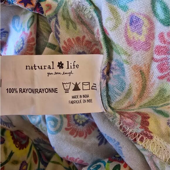 Natural Life Calypso Floral Button Down Blouse Top - Picture 7 of 11